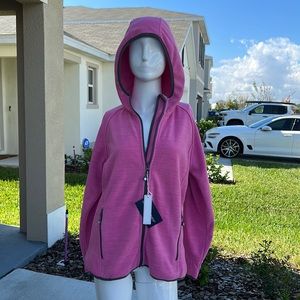DEVON & JONES HOODED FLEECE JACKET TOP SIZE M NWT